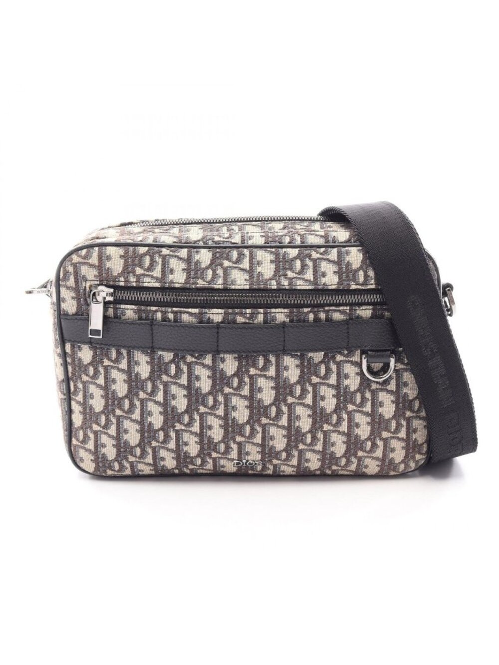 ★SOLD★ Dior Shoulder Bag Safari Oblique Beige Navy Canvas Leather - Picture 1 of 11